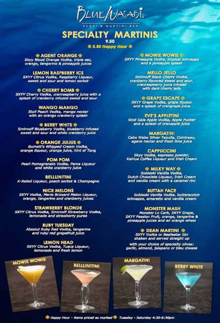 Discover the Blue Martini Phoenix Menu: A Comprehensive Guide